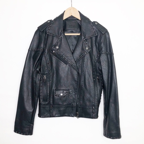 Blank NYC, black studded, vegan leather motorcycle jacket - Picture 12 of 12